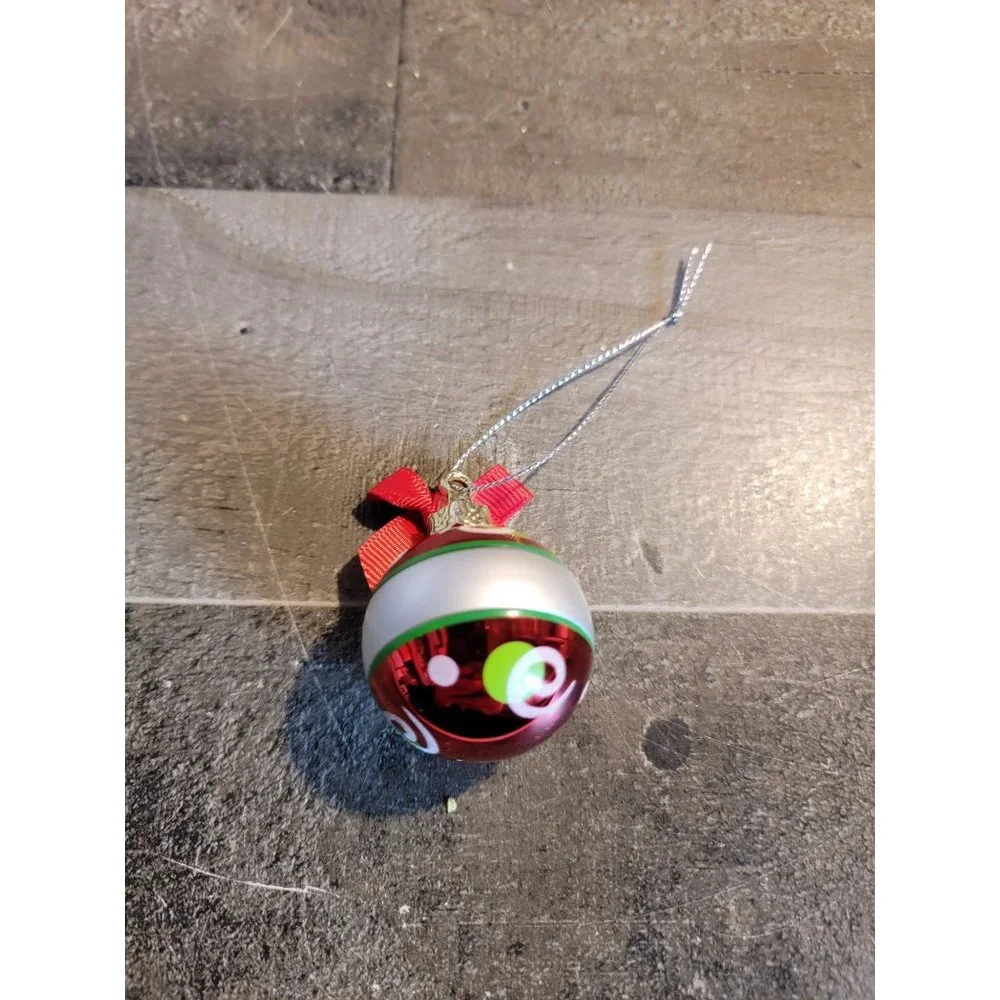 Mini ball glass tree glitter Adam‎ ornament xmas bow red